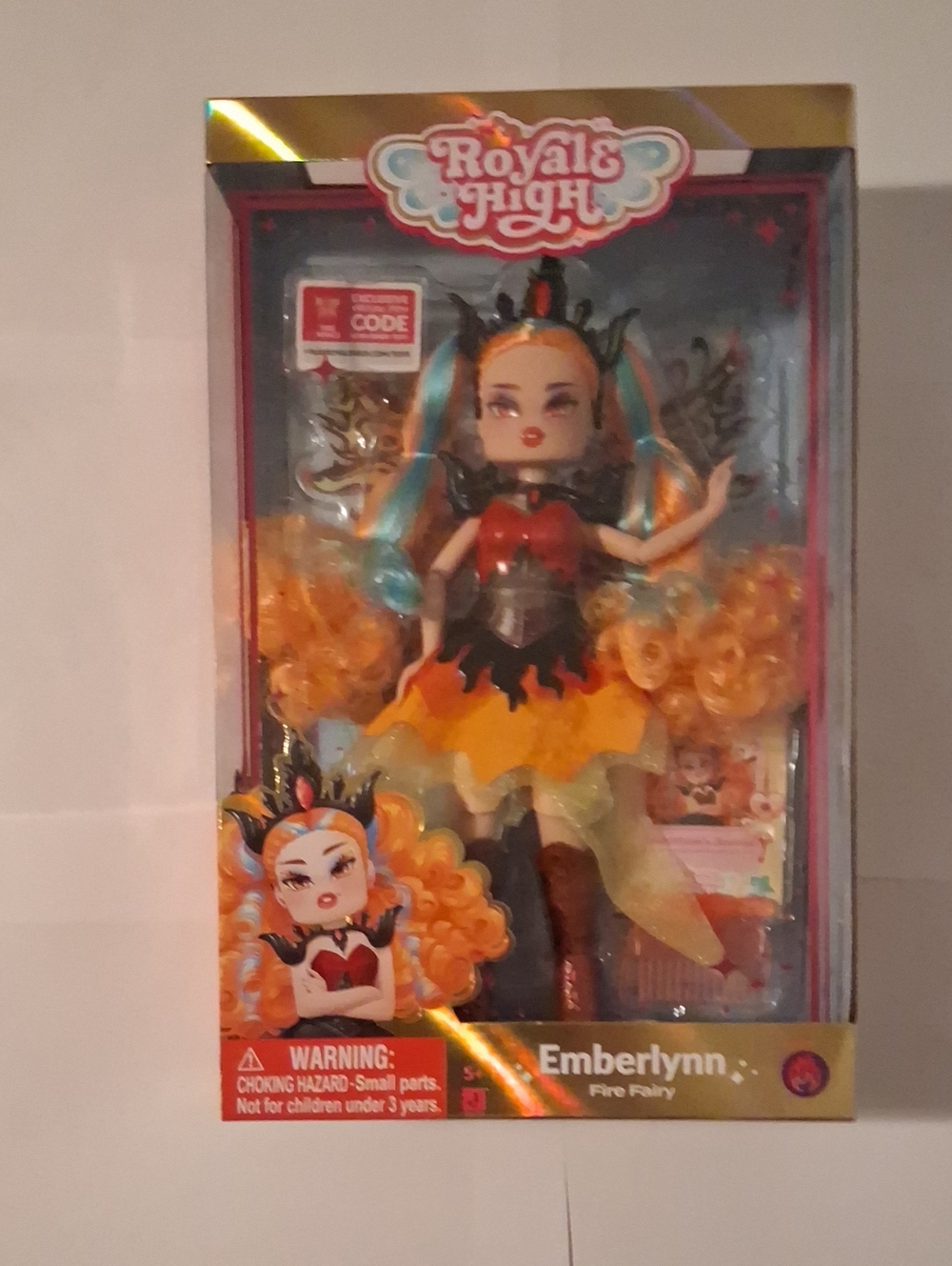 New Royale High Series 2 Emberlynn The  Fire Fairy Doll - Orange & Blue